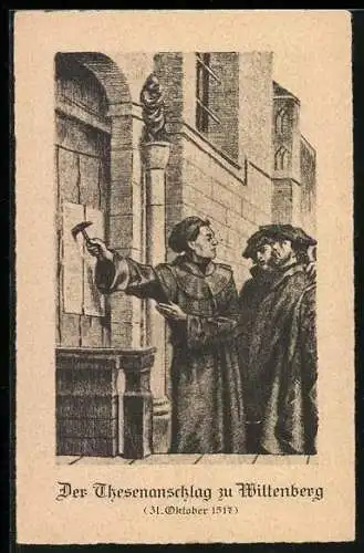 AK Martin Luthers Thesenanschlag zu Wittenberg