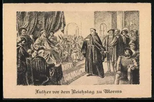 AK Luther-Filmdenkmal, Luther vor dem Reichstag zu Worms