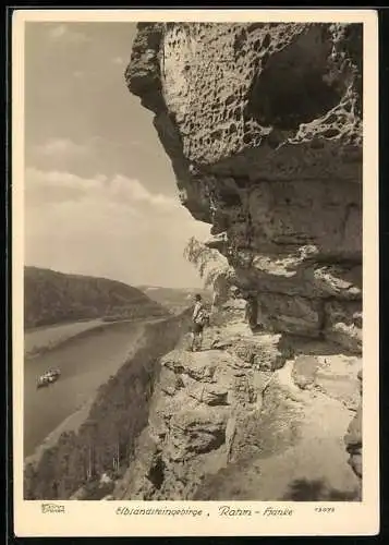 Foto-AK Walter Hahn, Dresden, Nr.13075: Elbsandsteingebirge Rahm-Franke