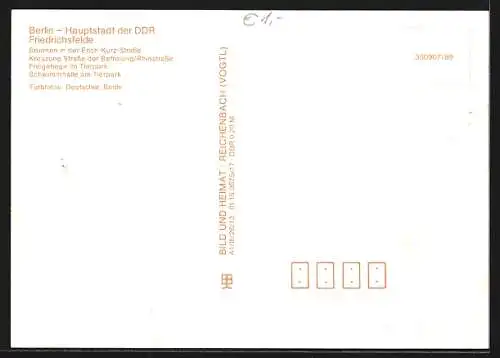 AK Berlin-Friedrichsfelde, Kreuzung der Strasse der Befreiung u. Rhinstrasse, Schwimmhalle am Tierpark, Freigehege