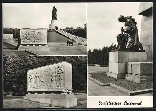 AK Berlin-Treptow, Sowjetisches Ehrenmal, Mehrfachansicht