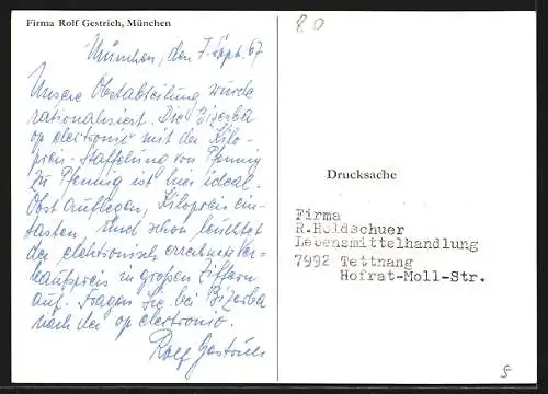AK München, Firma Rolf Gestrich, Supermarkt, Innenansicht