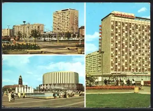 AK Dresden, Pirnaischer Platz, Pragerstrasse Kino, Interhotel Newa