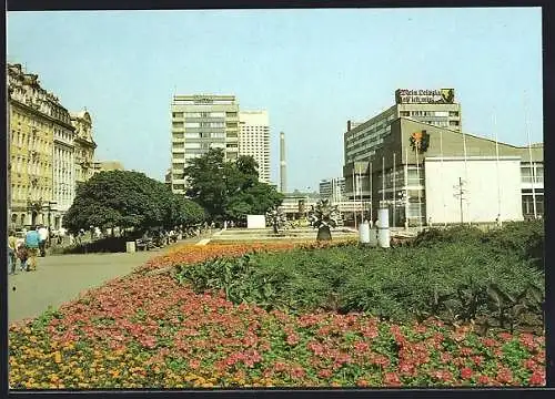 AK Leipzig, Blumenmeer auf dem Sachsenplatz