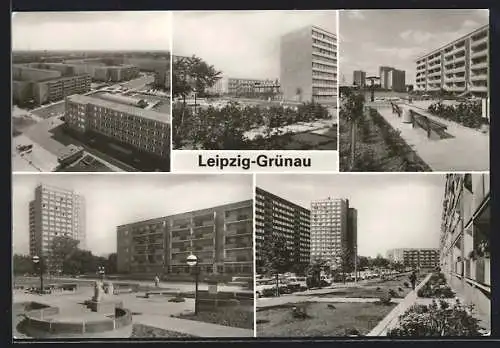 AK Leipzig-Grünau, Teilansichten