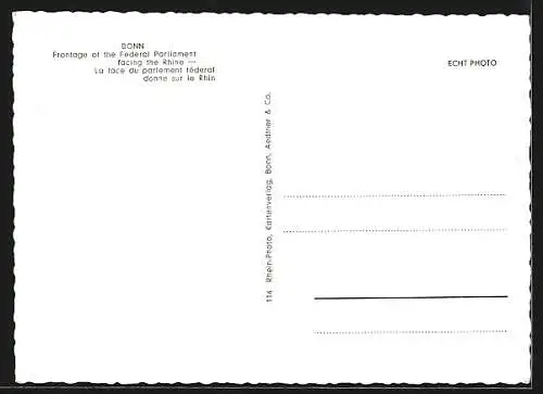 AK Bonn, Frontage of the Federal Parliament facing the Rhine