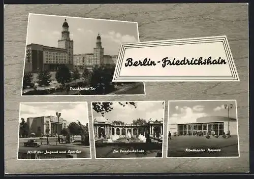 AK Berlin-Friedrichshain, Frankfurter Tor, Klub der Jugend und Sportler, Filmtheater Kosmos