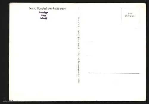 AK Bonn, Bundeshaus-Restaurant, Innenansicht