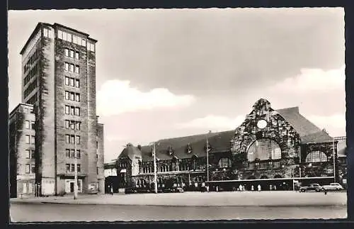 AK Bad Aachen, Hauptbahnhof mit Hochhaus