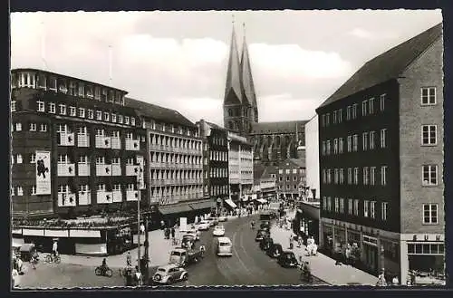 AK Lübeck, Klingenberg-Strasse mit Geschäften