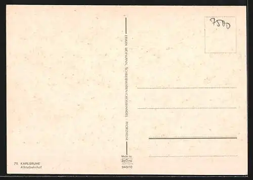 AK Karlsruhe, Altbahnbahnhof mit Becken