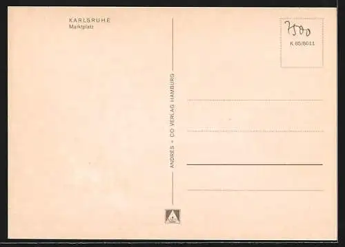 AK Karlsruhe, Brunnen am Marktplatz