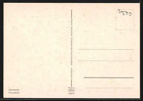 AK Karlsruhe, Wasserspiele mit bunten Blumen