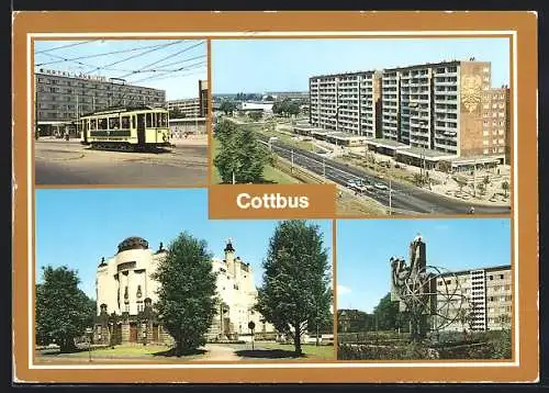 AK Cottbus, Stadtring, Theater, Friedensbrunnen