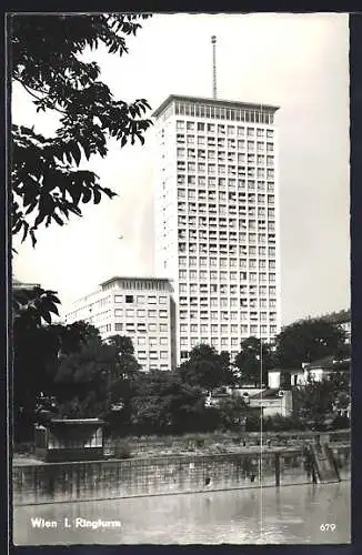 AK Wien, Blick auf Ringturm am Schottenring