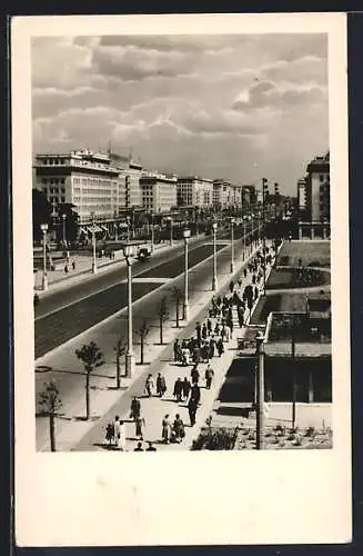 AK Berlin, Stalinallee aus der Vogelschau