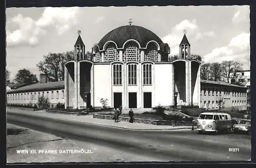 AK Wien, Strassenpartie an der Pfarre Gatterhölzl