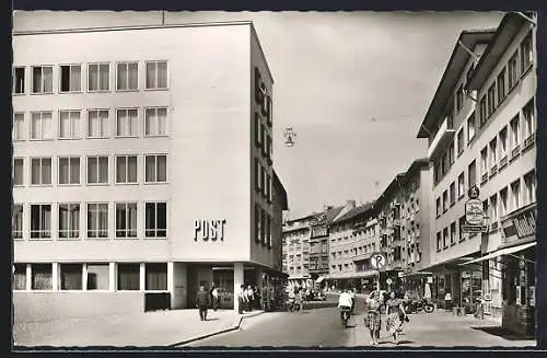 AK Giessen, Blick in die Schulstrasse mit der Post
