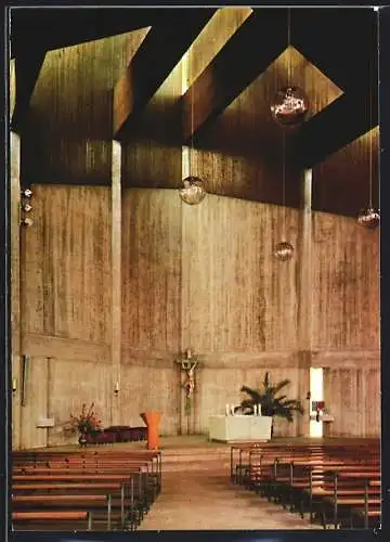 AK Rastatt, Niederbühl, Katholische Pfarrkirche St. Laurentius, Innenansicht