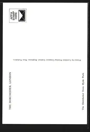 AK London, The Dorchester from Hyde Park