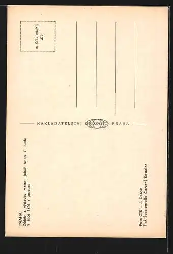 AK Praha, Záber z výstavbymetra, jehoz trasa C bude v roce 1974 v provozu