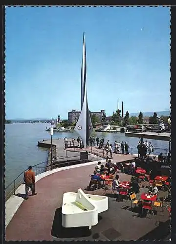 AK Kleinhüningen /Dreiländerecke, Cafe Zur weiten Fahrt am Rheinhafen