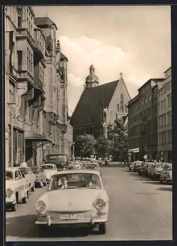 AK Leipzig, Strassenpartie mit Thomas-Kirche