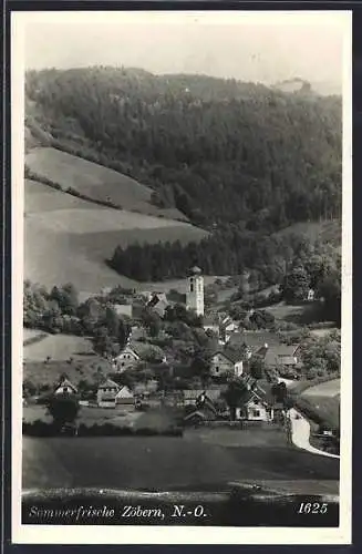 AK Zöbern /N.-Ö., Ortsansicht aus der Vogelschau