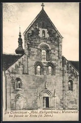 AK Heiligenkreuz i. Wienerwald, Die Cistercienser-Abtei, Fassade der Kirche