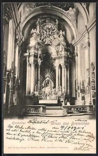 AK Rosenburg-Mold, Maria Dreieichen, Hochaltar in der Kirche