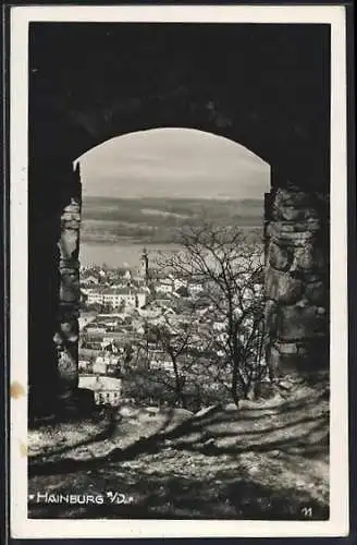 AK Hainburg a. D., Teilansicht aus der Vogelschau