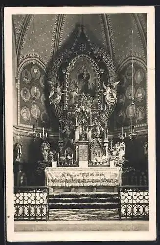 AK Maria Gugging, Hochaltar der Portiunkula-Kirche