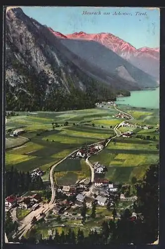 AK Maurach am Achensee, Ortsansicht mit Umgebung