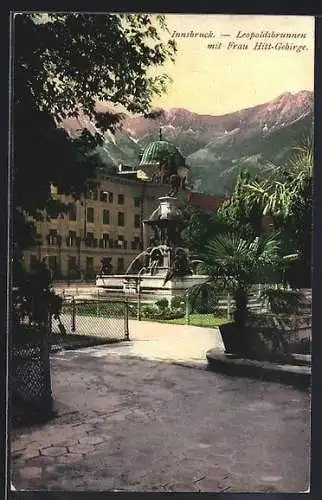 AK Innsbruck, Leopoldsbrunnen mit Frau Hitt-Gebirge