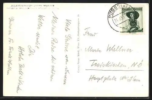 AK Pöggstall /N.-Ö., Marktplatz mit Kirche und Brunnen