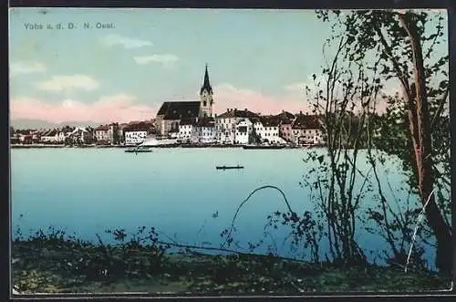 AK Ybbs a. d. D., Ortsansciht mit Donaupartie