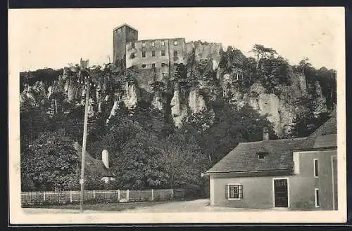 AK Baden, Ansicht der Ruine Rauhenstein