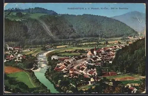 AK Rabenstein a. d. Pielach, Ortsansicht aus der Vogelschau