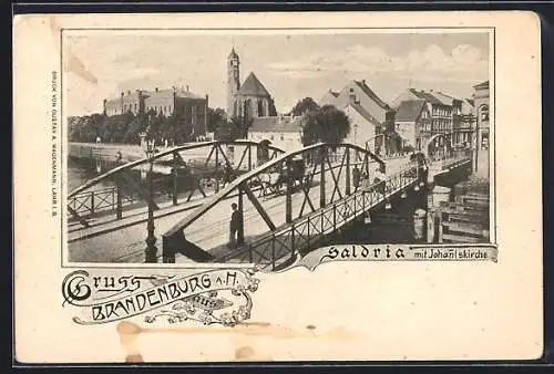 AK Brandenburg a. H., Saldria mit Johaniskirche