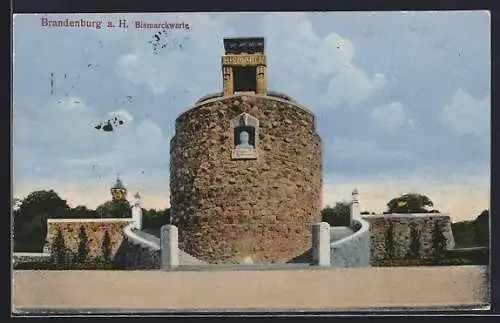 AK Brandenburg / Havel, Blick auf die Bismarckwarte