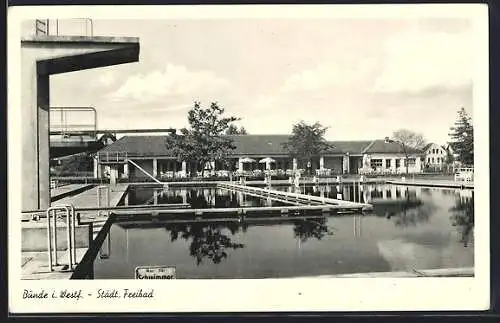 AK Bünde i. W., Städt. Freibad