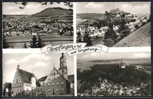 AK Bopfingen a. Ipf, Panorama, Teilansicht, Rathaus