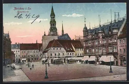 AK Zwickau, Partie a. Hauptmarkt