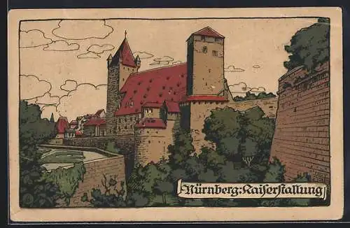 Steindruck-AK Anton Hoffmann - München: Nürnberg, Partie an der Kaiserstallung