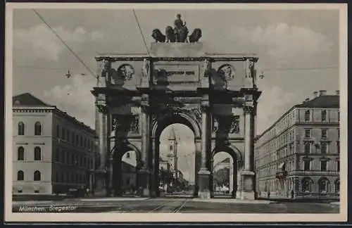AK München, Blick auf Siegestor