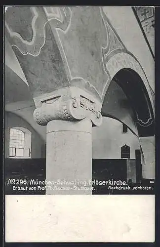AK München-Schwabing, Erlöserkirche, Innenansicht