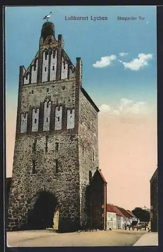AK Lychen, Strassenpartie am Stargarder Tor
