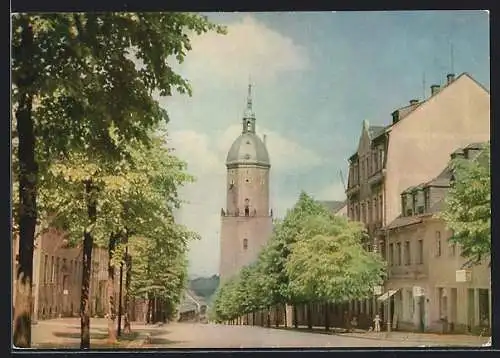 AK Annaberg-Buchholz, Grosse Kirchgasse mit St. Annenkirche