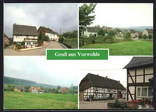 AK Eimen OT Vorwohle, Ortspartie, Fachwerkhaus, Strassenpartie