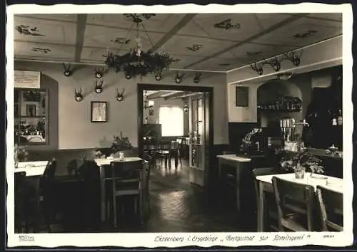 Foto-AK Walter Hahn, Dresden, Nr. 11001: Lichtenberg i. Erzgebirge, Der Postgasthof Zur Schwingerei, Innenansicht